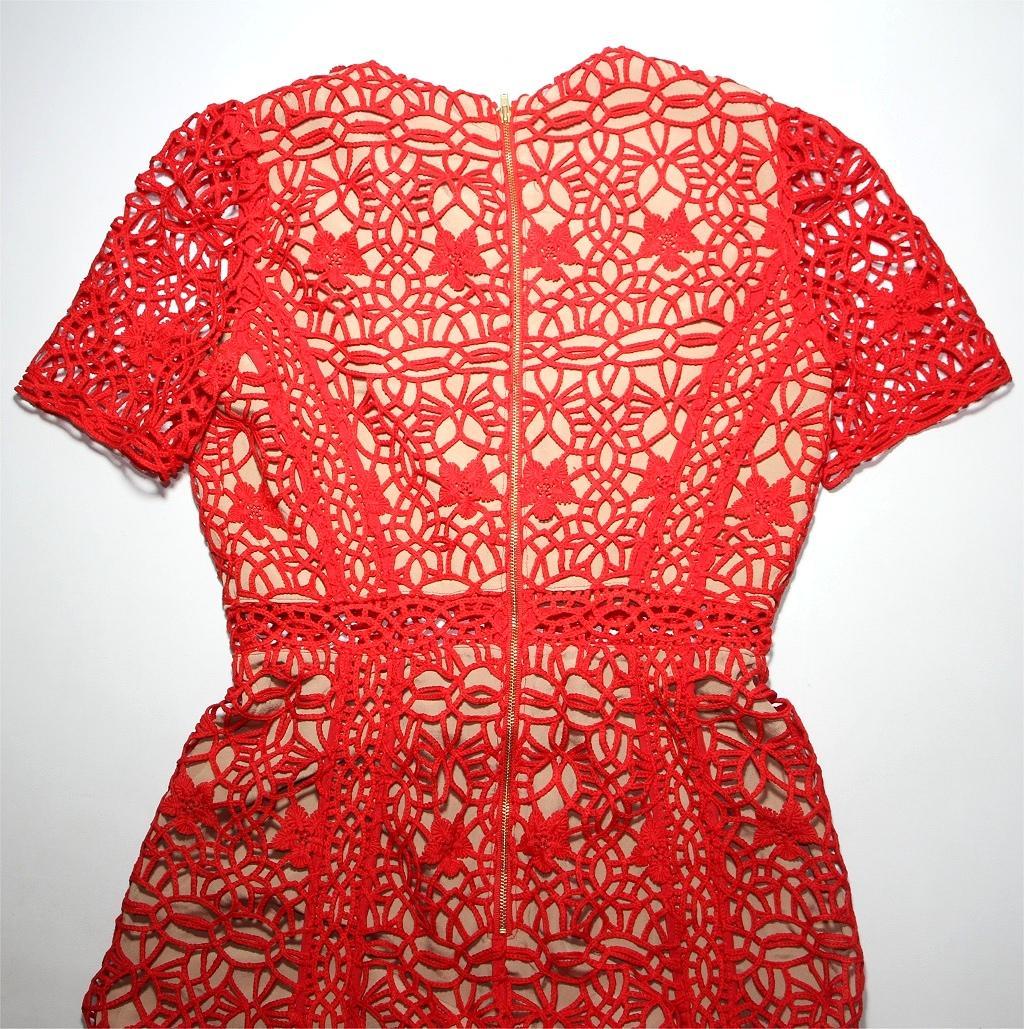 ｙ*ｉ様 セルフポートレイト ワンピース ギピュールレース 赤 UK10 未使用