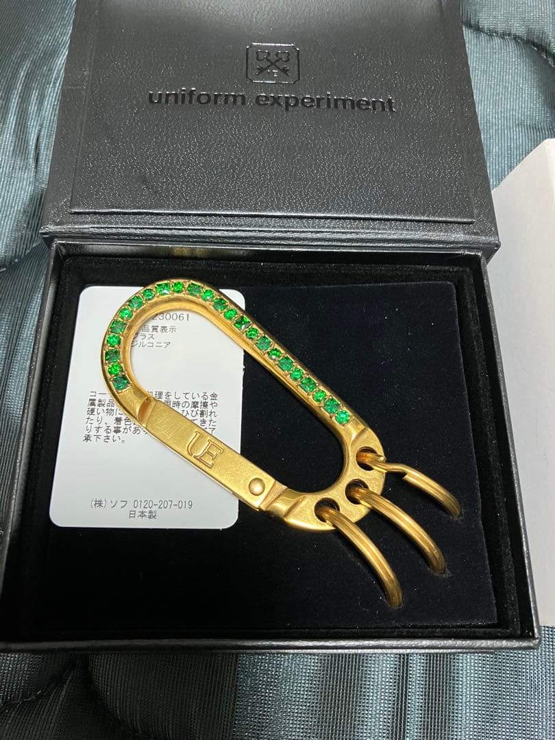 新品　uniform experiment ジルコニア カラビナ キーホルダー