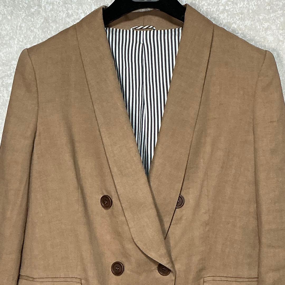 【美品】ブルネロクチネリ　ジャケット　ダブル　モニーレ　ブラウン　ストレッチ