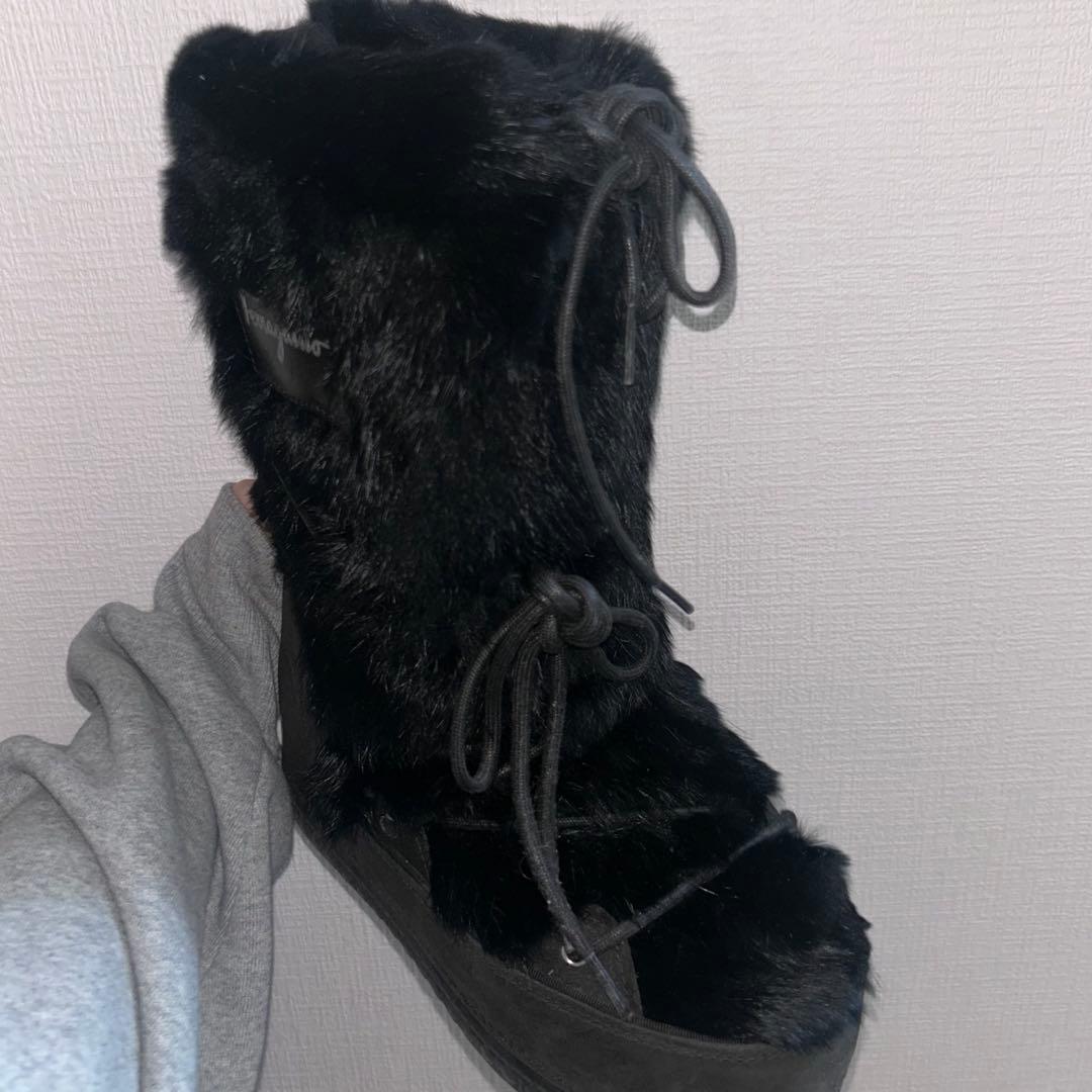 [Ferragamo]ファーブーツ　ブラック