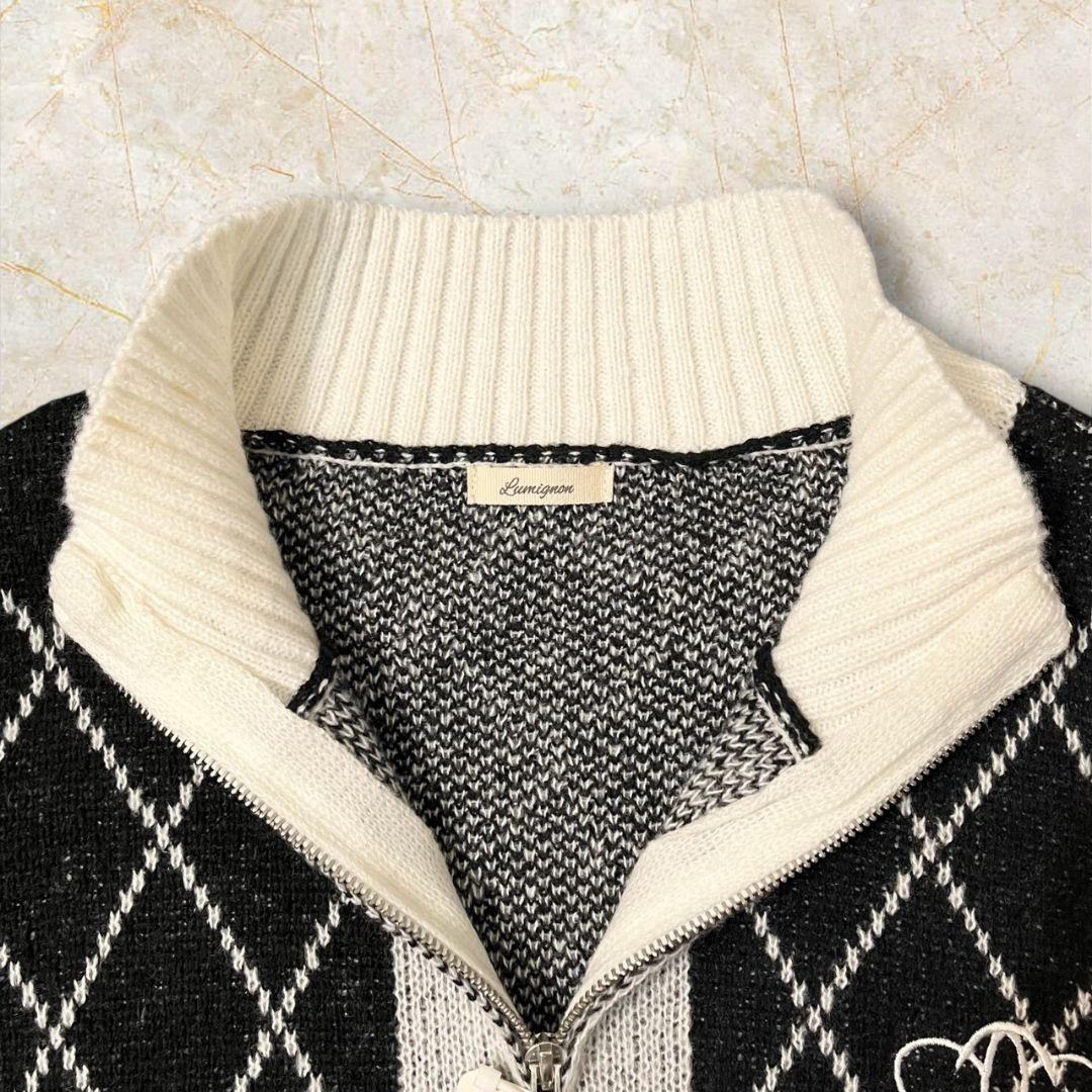 ◎新品◎★ルミニョン★diagonal check papillon knit★