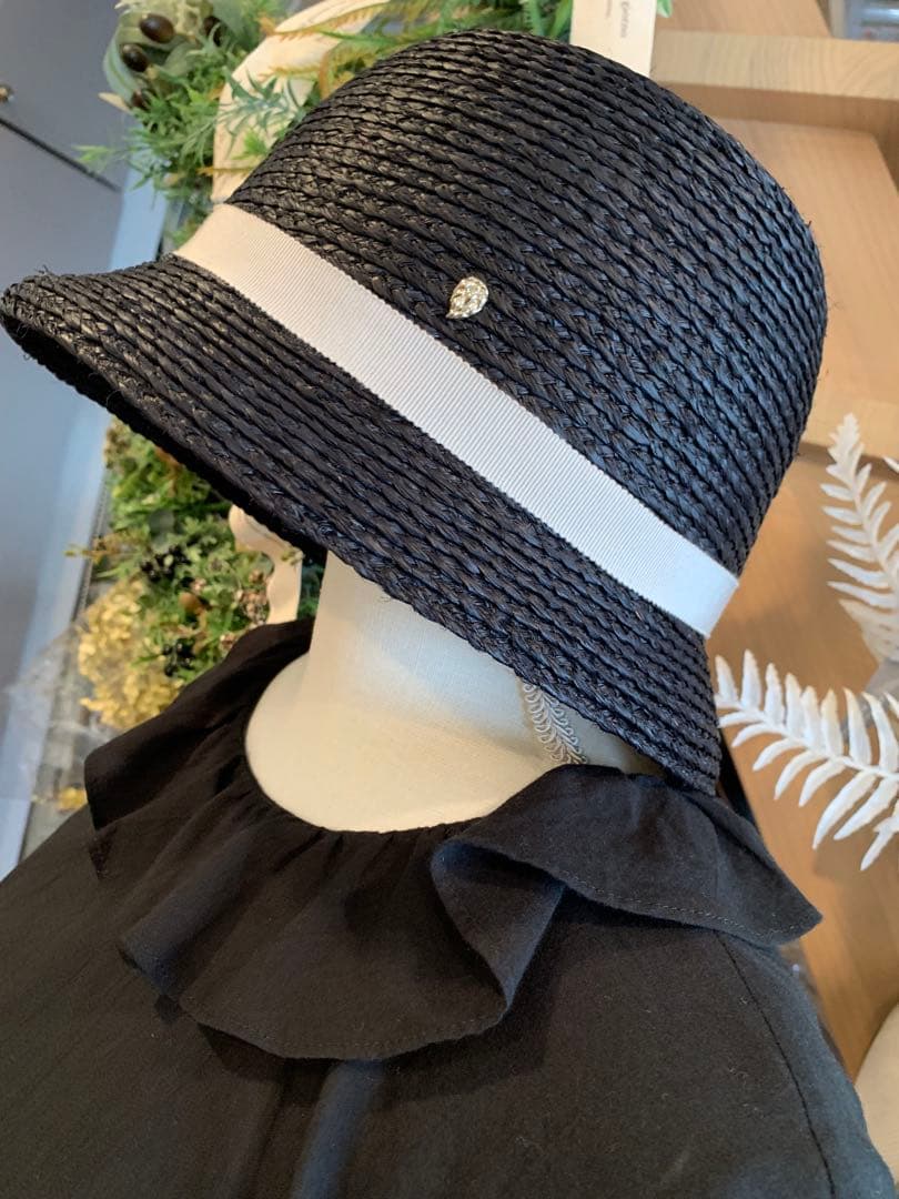 ヘレンカミンスキー　ラフィアハット 麦わら帽子　黒