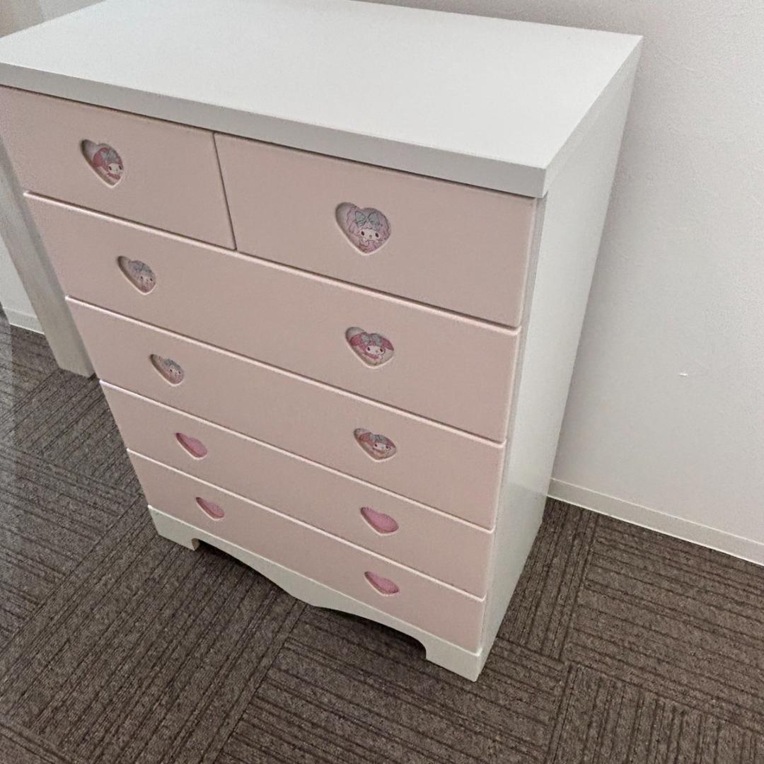 マイメロ アルファタカバキッズ チェスト5段 木製 日本製 サンリオ タンス