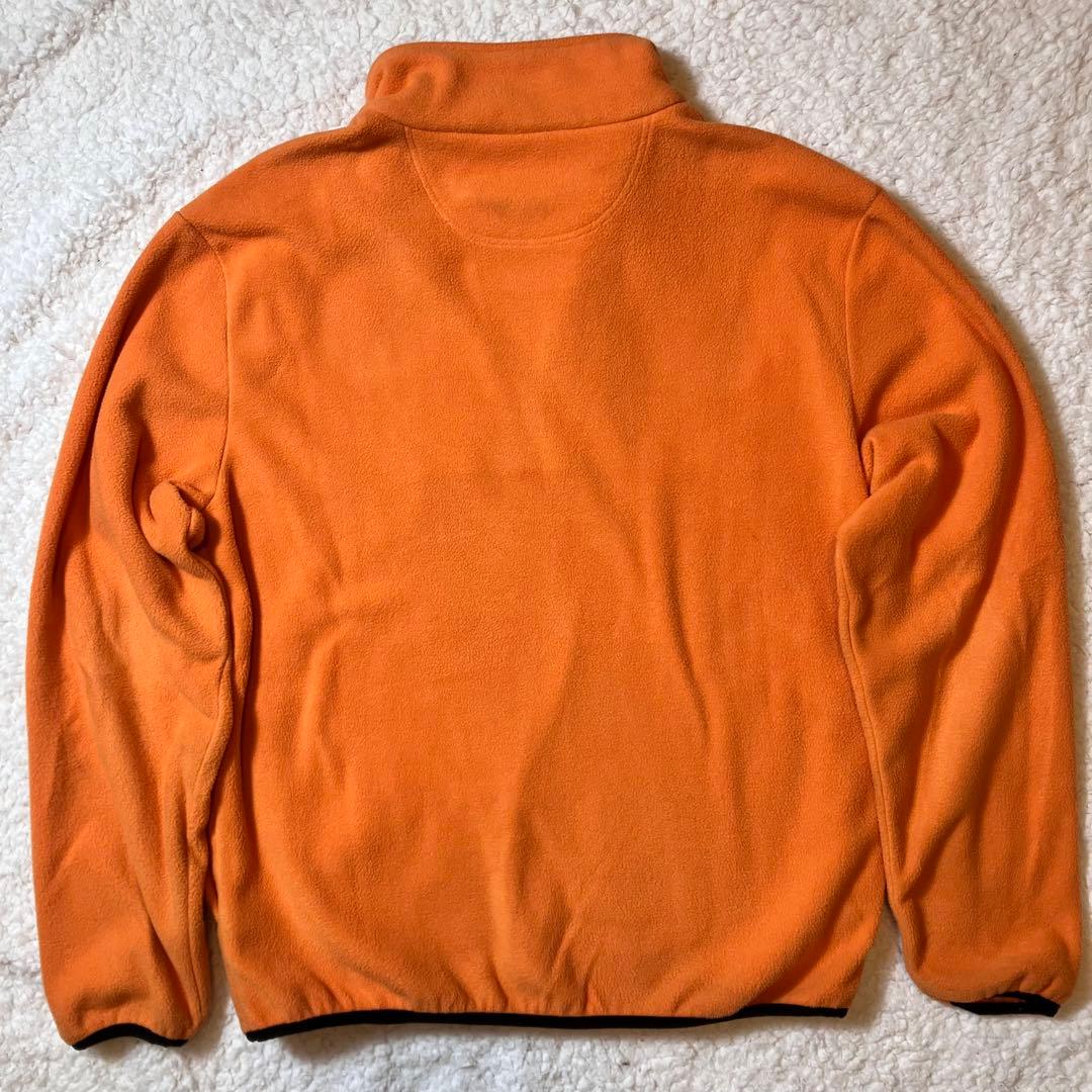 STUSSY 刺繍ロゴ ハーフジップ　フリース ジャケット ボア素材 オレンジ