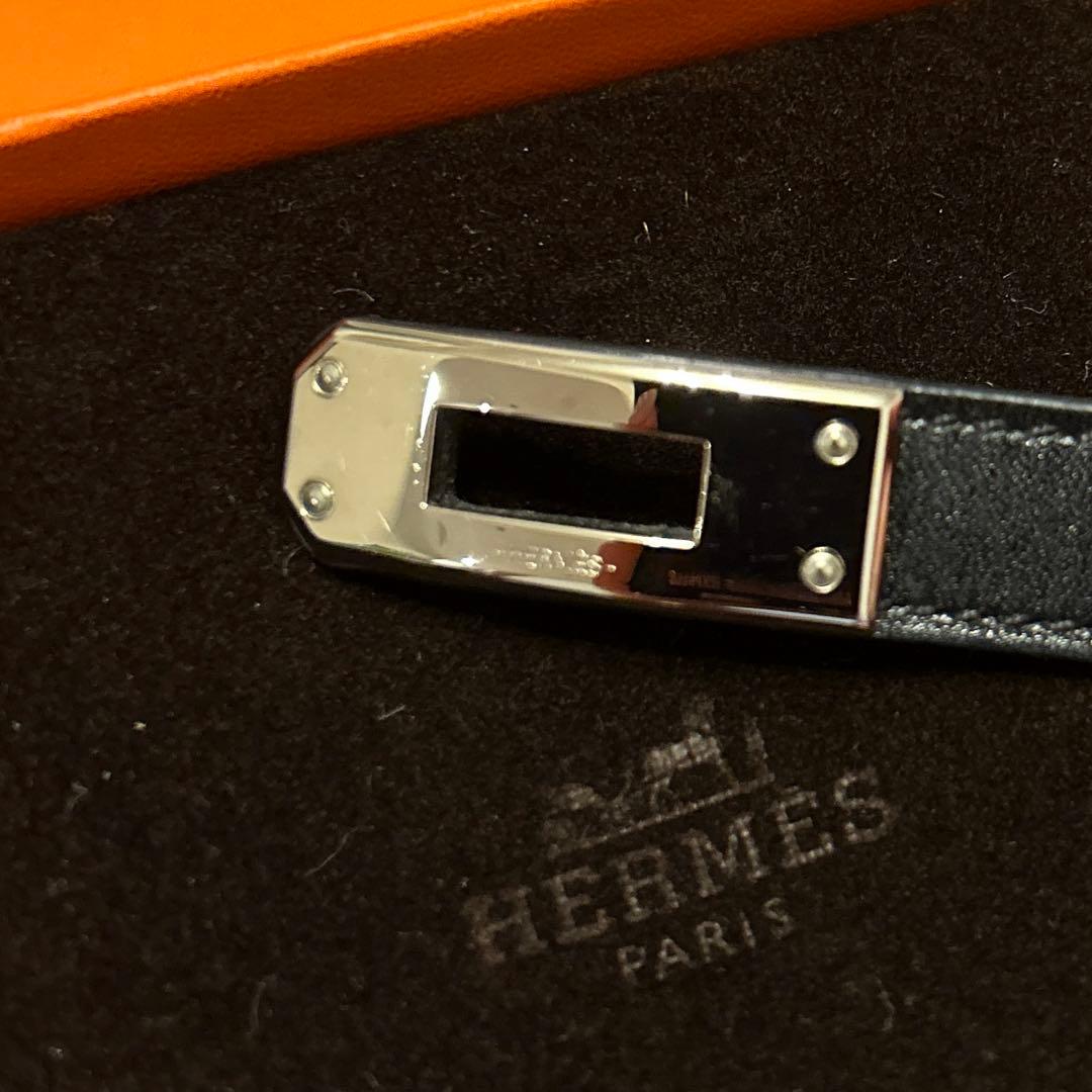 HERMES レザーブレスレット ケリー ドゥブルトゥール 黒