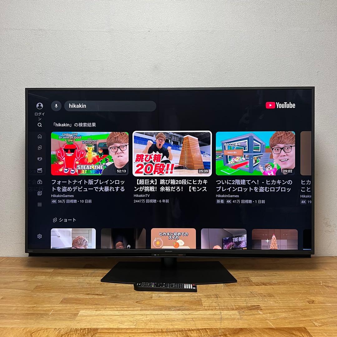 シャープ 55V型 4K液晶テレビ AQUOS 4T-C55EN1 動画アプリ○