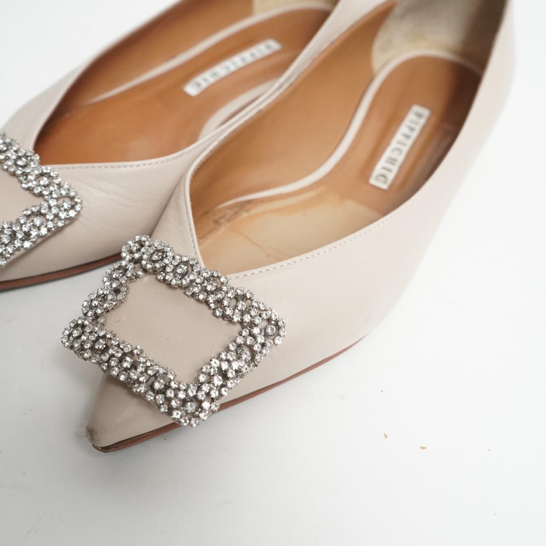 【美品】ピッピシックパンプス フラットシューズ ビジュー 24cm