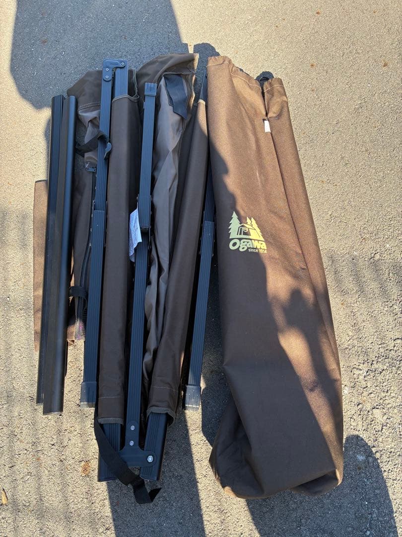 OGAWA アウトドア キャンプ 折りたたみ式 アルミ GIベット 収納袋付き