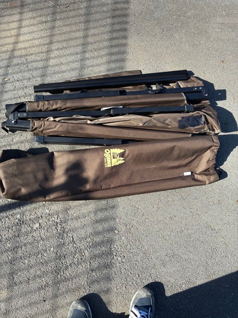 OGAWA アウトドア キャンプ 折りたたみ式 アルミ GIベット 収納袋付き