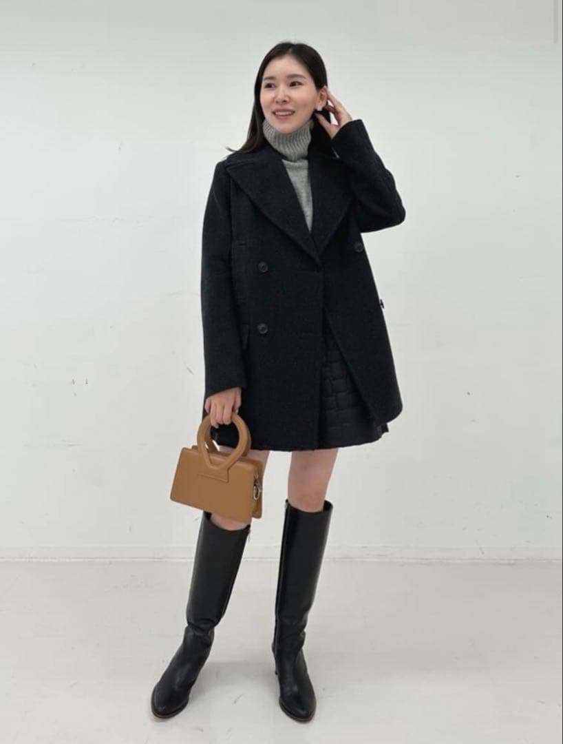 1月31日まで！ESTNATIONエストネーションダブルポケットピーコートウール