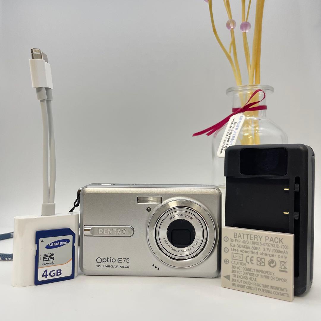 スマホ転送OK✨PENTAX Optio E75✨動作確認済 可愛いコンデジ♪