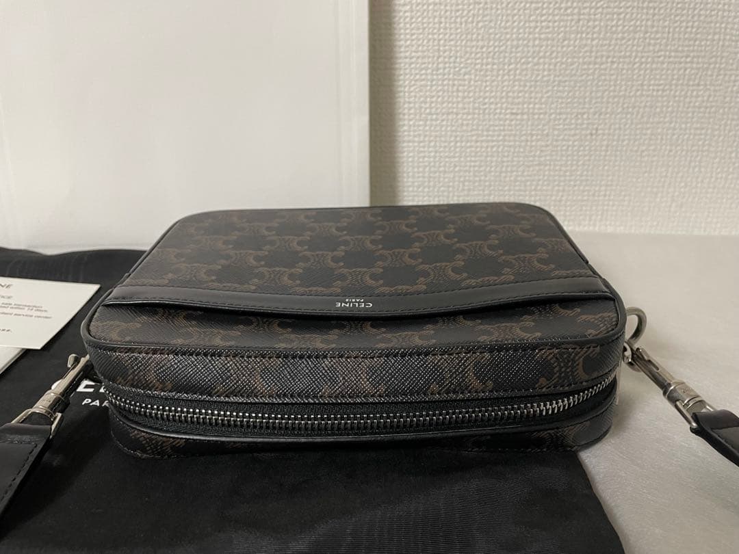 CELINE スモールメッセンジャーバッグ トリオンフキャンバス&カーフスキン