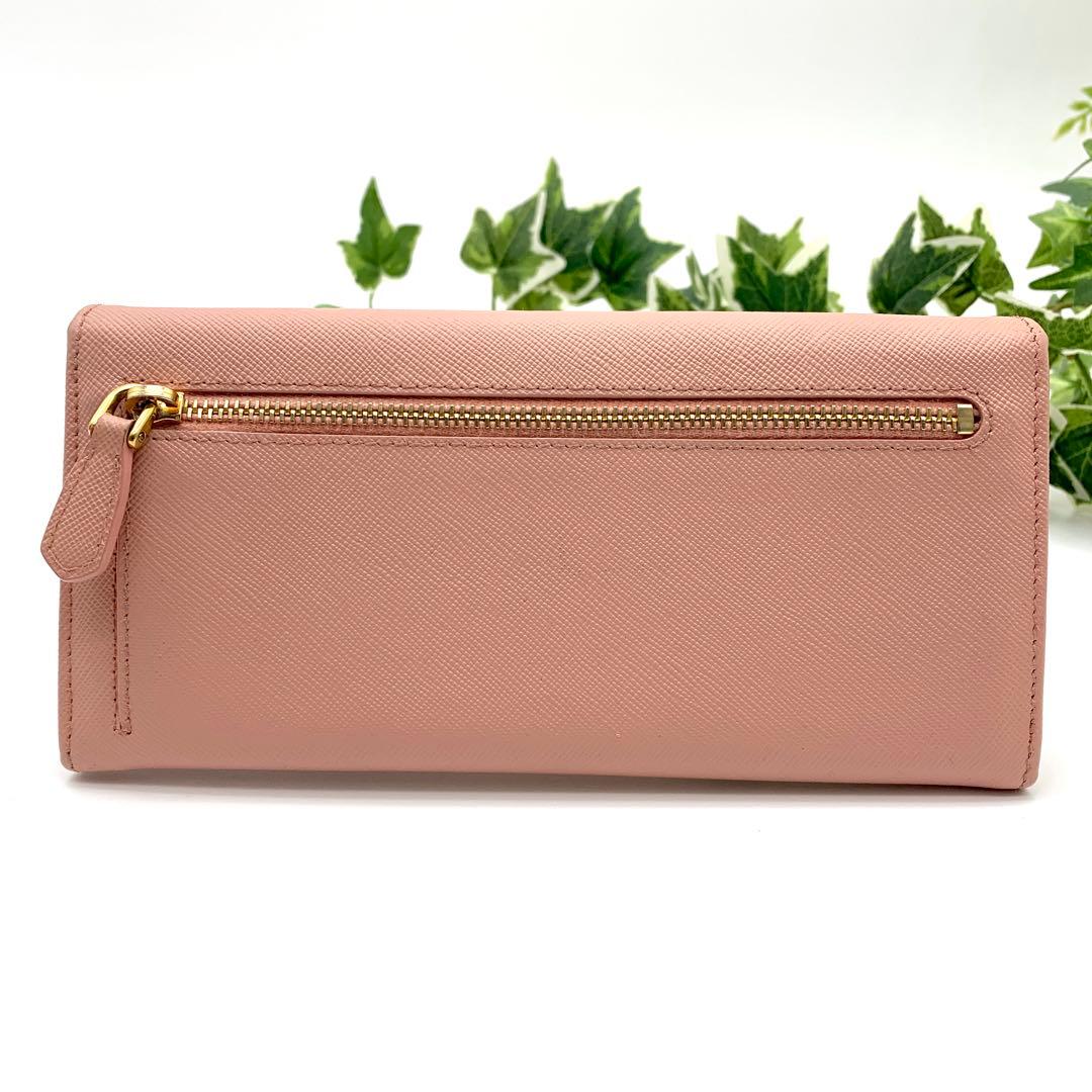 【訳あり極美品 】PRADA リボン 長財布 サフィアーノ ピンク