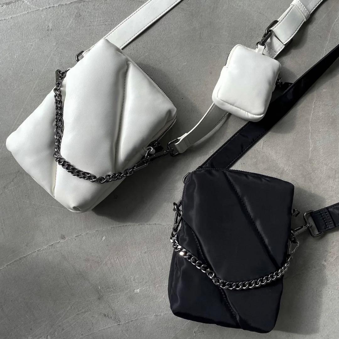 【人気完売品】GlamLips QUILTING マルチ ショルダーバッグ　白