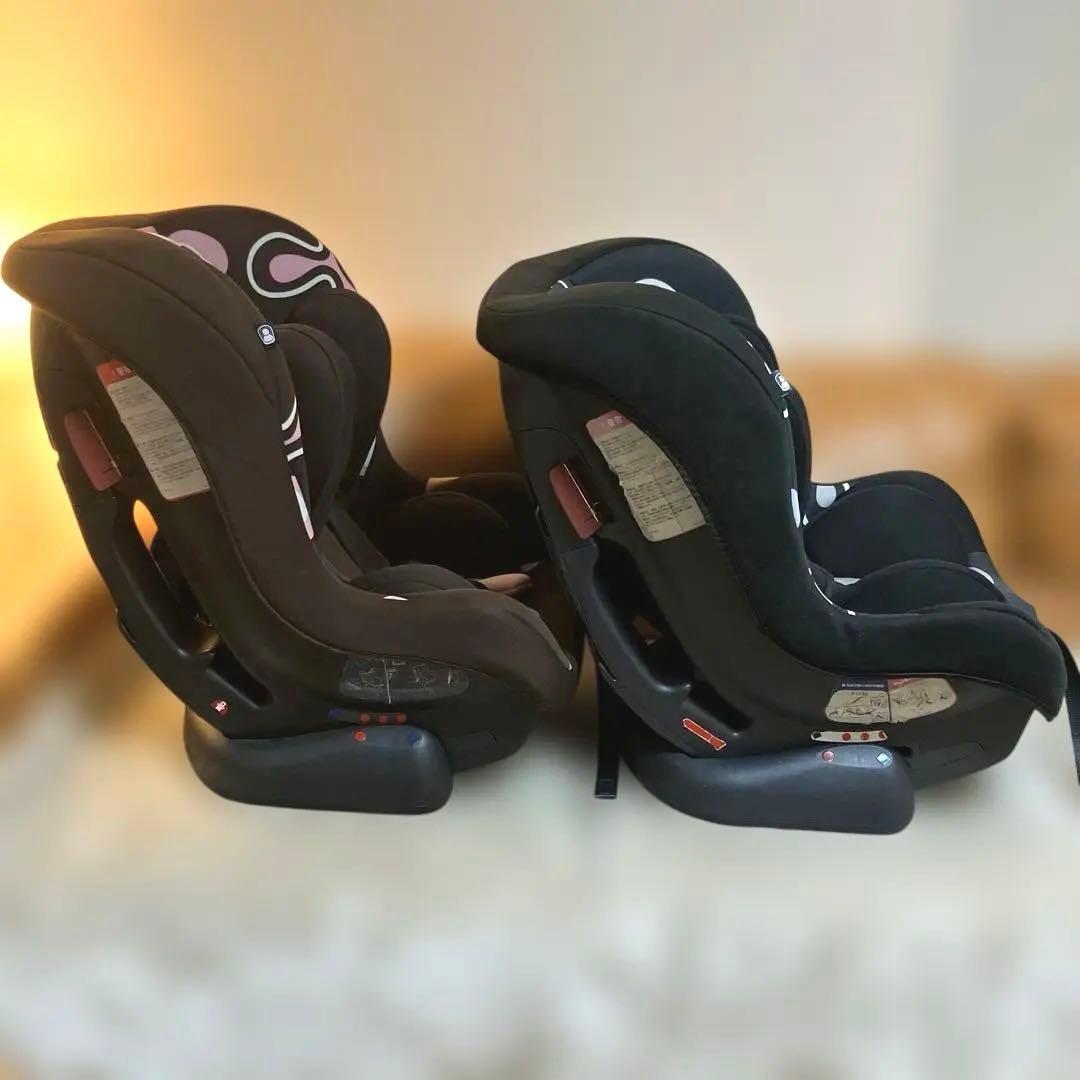 Joie チャイルドシート花柄 双子　新生児　4歳双子　ブラック　ピンク