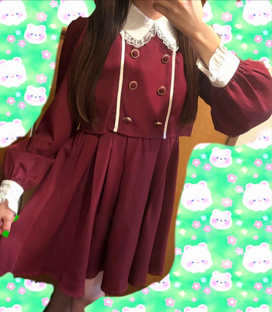 ROJITA ツーピー風ダブルボタンワンピース