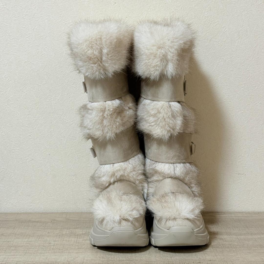 完売品 YELLO MOJU LONG BOOTS ベージュ Lサイズ