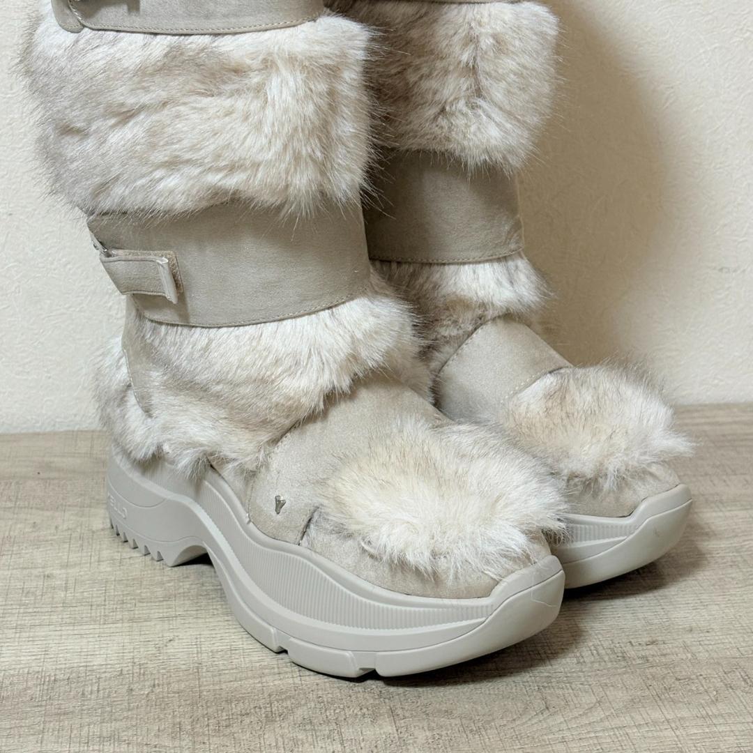 完売品 YELLO MOJU LONG BOOTS ベージュ Lサイズ