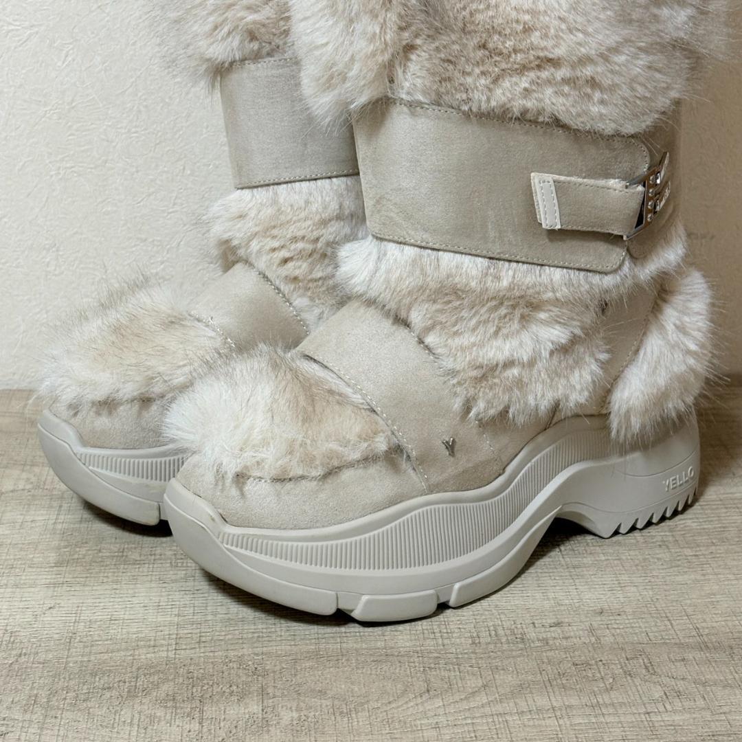 完売品 YELLO MOJU LONG BOOTS ベージュ Lサイズ
