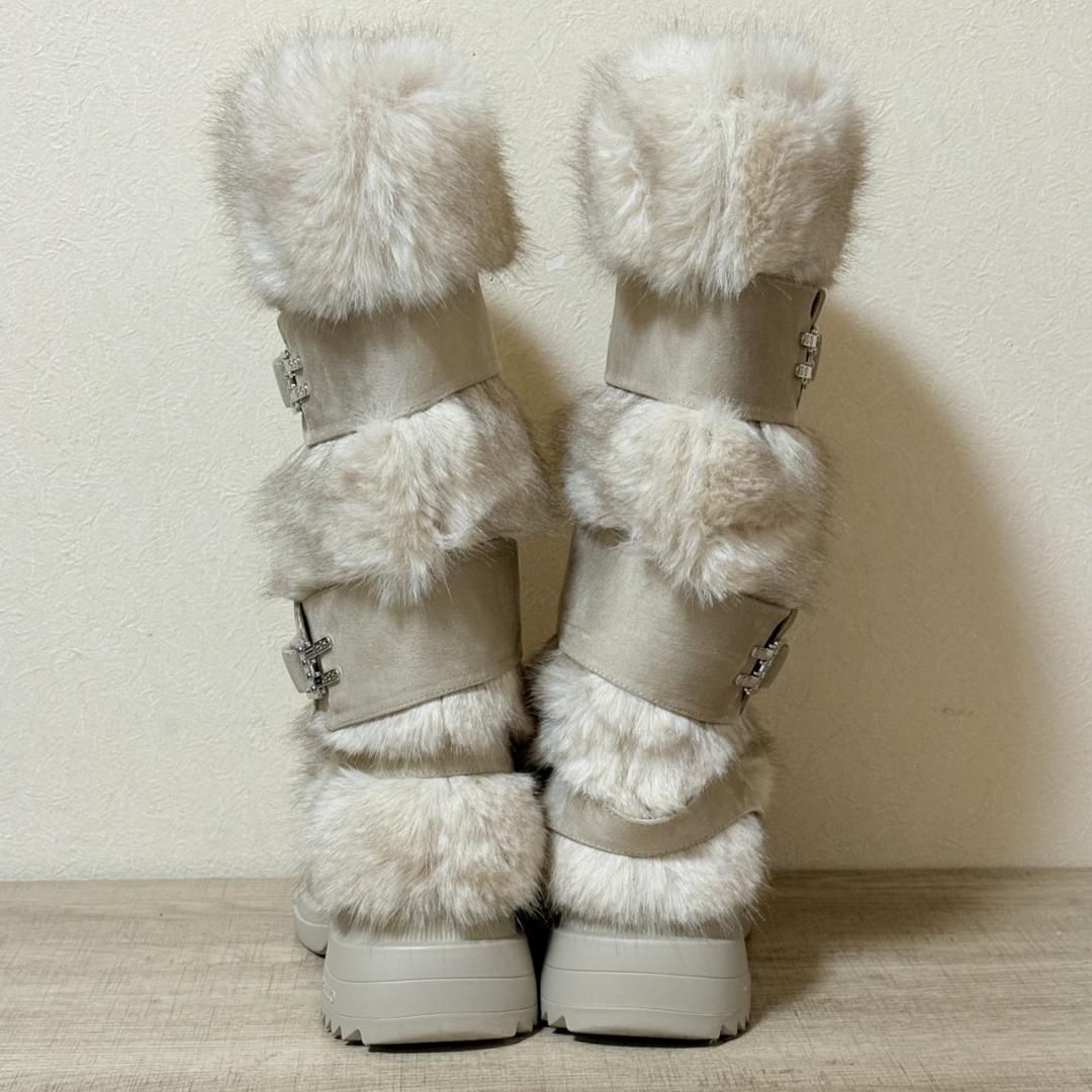 完売品 YELLO MOJU LONG BOOTS ベージュ Lサイズ