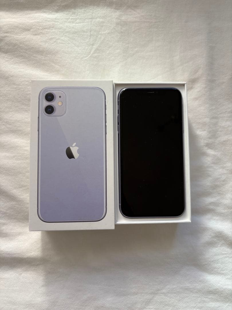 【美品】Apple iPhone11 パープル128GB SIMフリー初期化済み