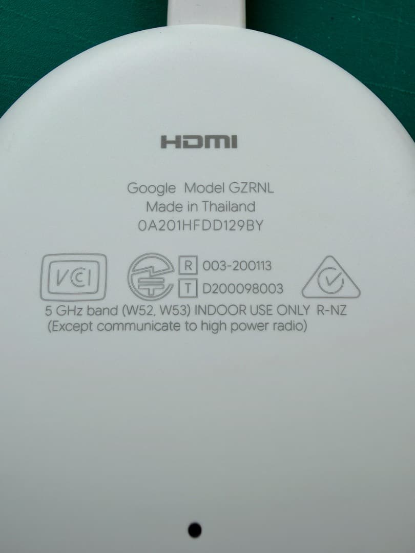 Chromecast with Google TV（4K対応モデルGZRNL）