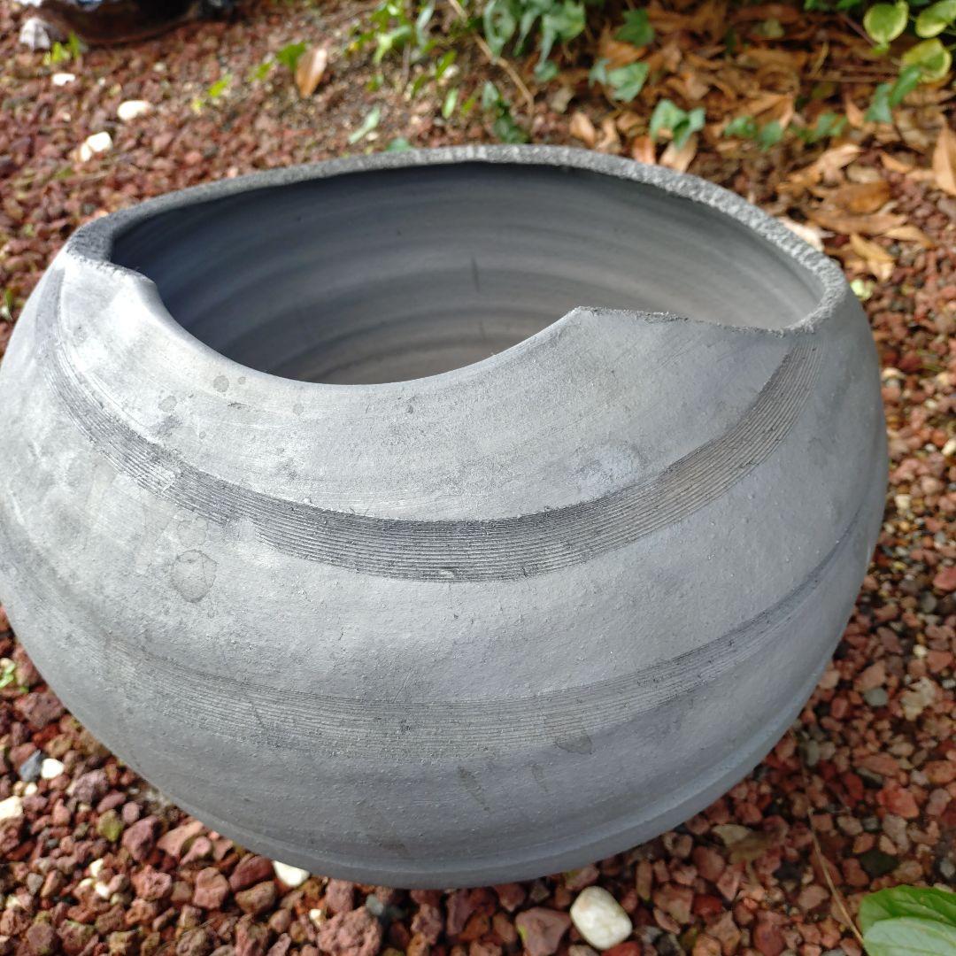 三河焼　陶器　丸壺型めだか鉢　睡蓮鉢　40cm