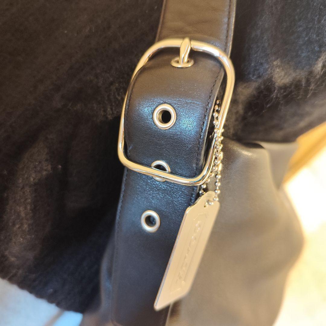 【美品】オールドコーチ ショルダー A4 バケツ型 ブラック COACH