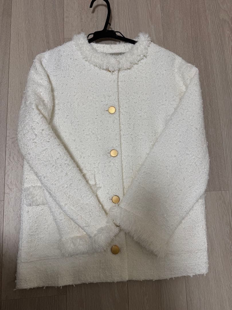 美品！UNITED ARROWSファンシーツイード ノーカラー ジャケット