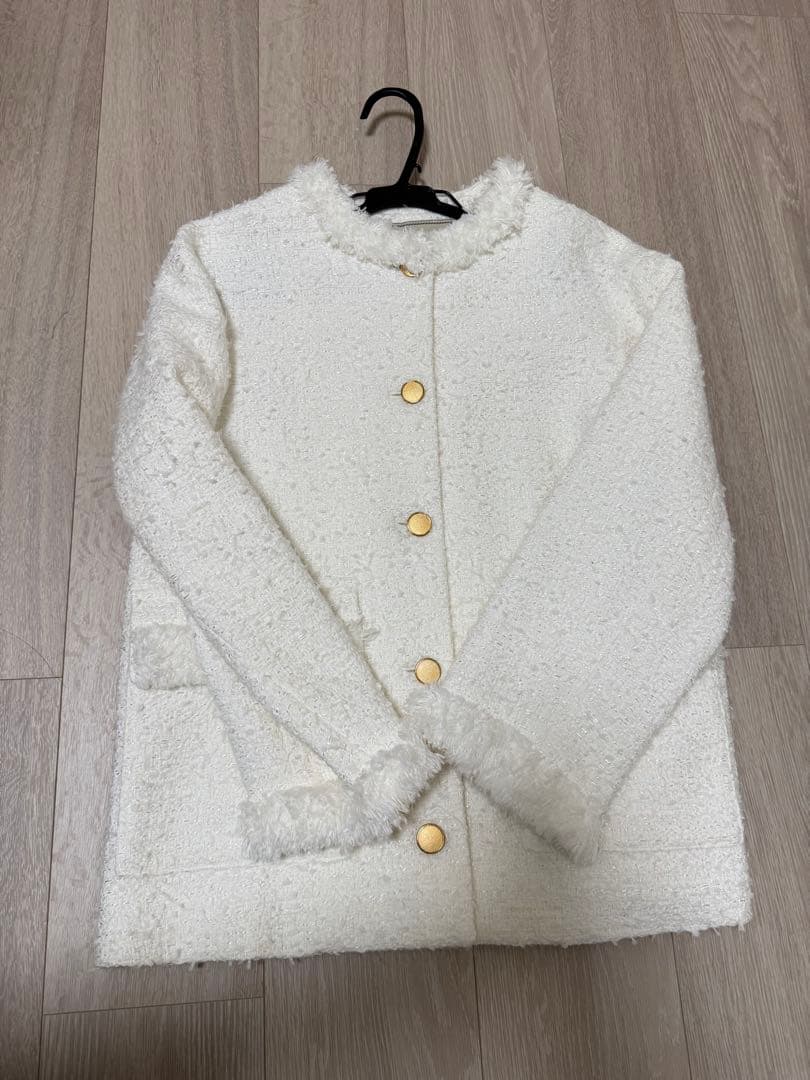 美品！UNITED ARROWSファンシーツイード ノーカラー ジャケット