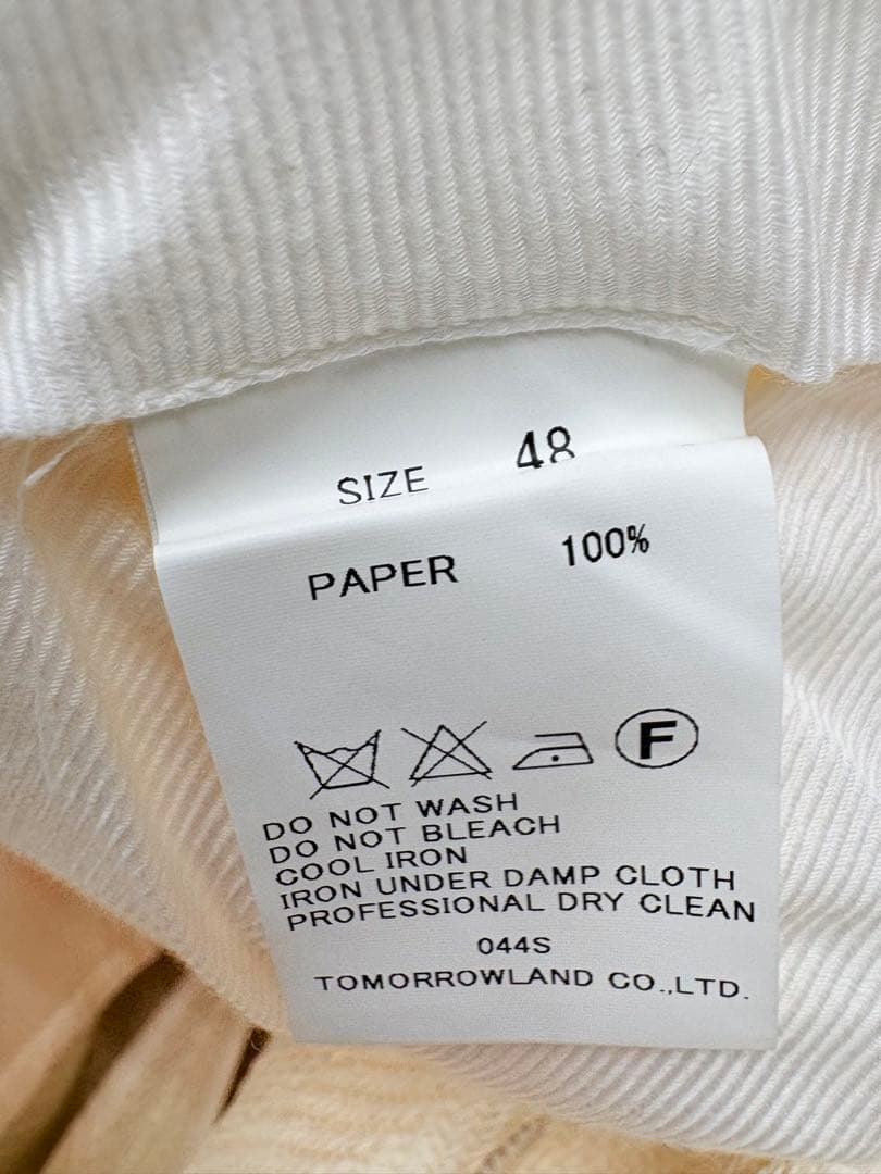トゥモローランド スーツ シングル 50/48 ホワイト、クリーム系
