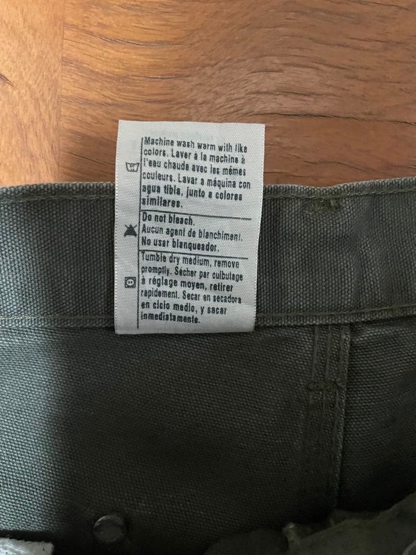 Carhartt ダブルニー 33x30 オリーブグリーン カスタム