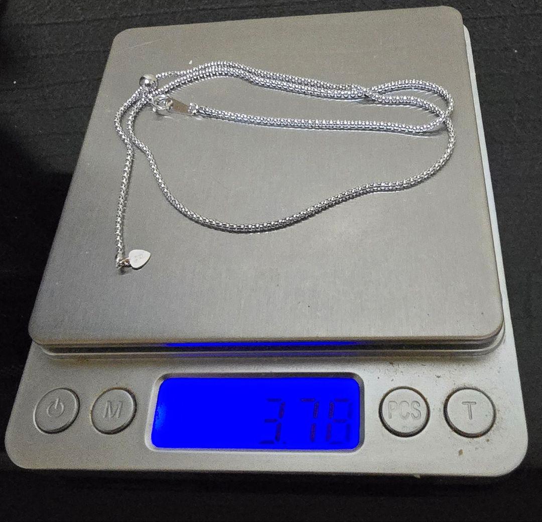 本物ホワイトゴールドK18WGチェーンネックレス