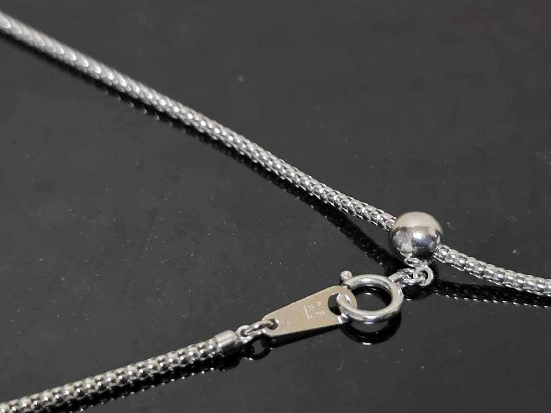 本物ホワイトゴールドK18WGチェーンネックレス