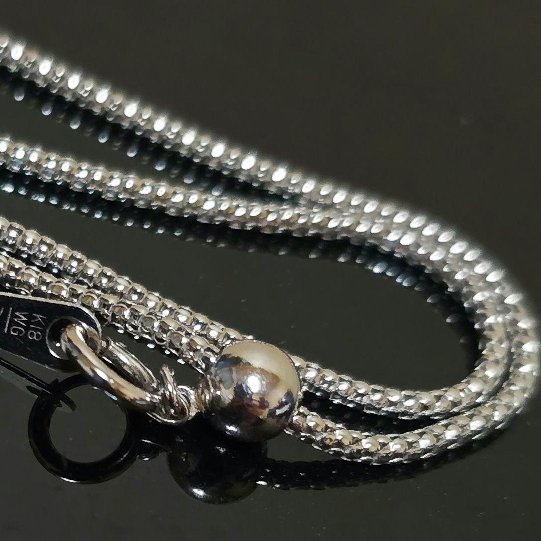 本物ホワイトゴールドK18WGチェーンネックレス