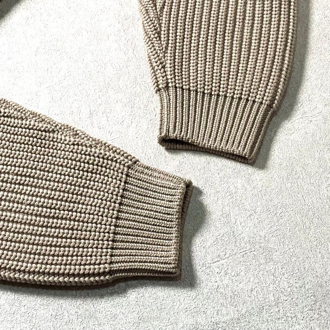 トップス BATONER WOOL SIGNATURE CREW BEIGE SIZE2