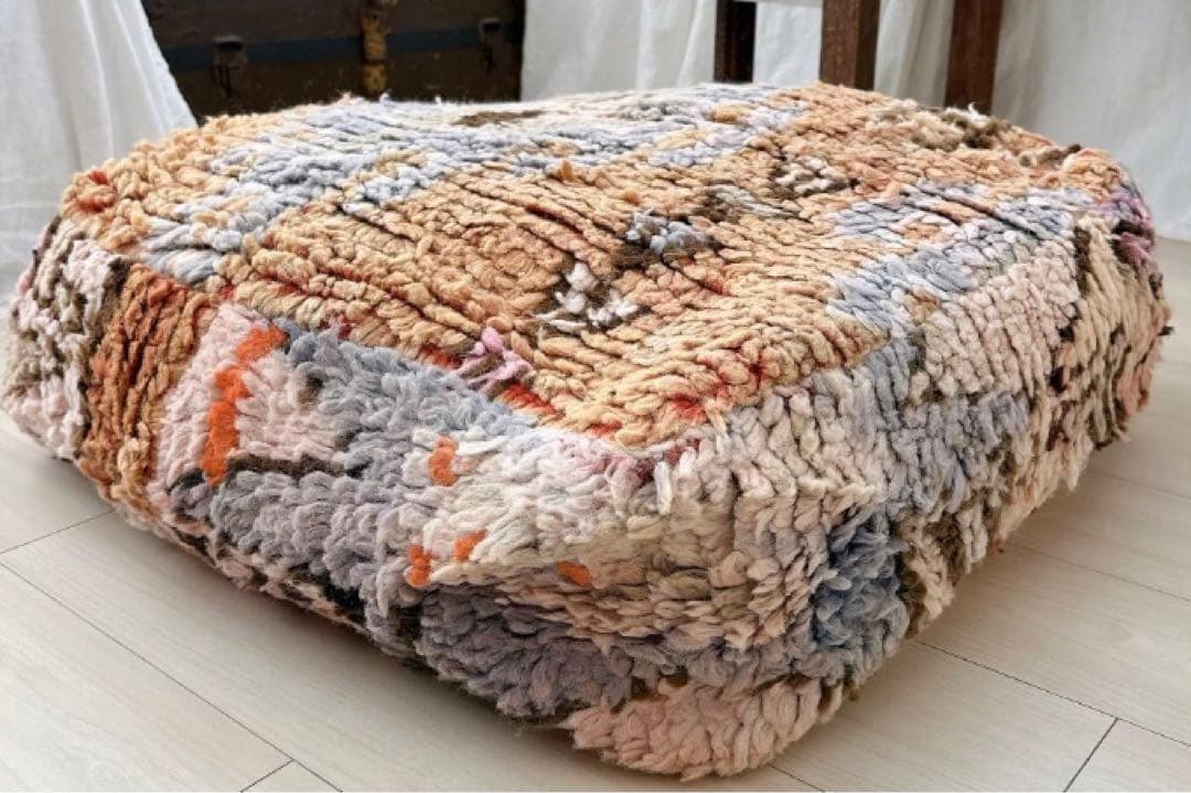 モロッコプフ　プフ　オットマン　クッションカバー　モロッコラグ　ビンテージ