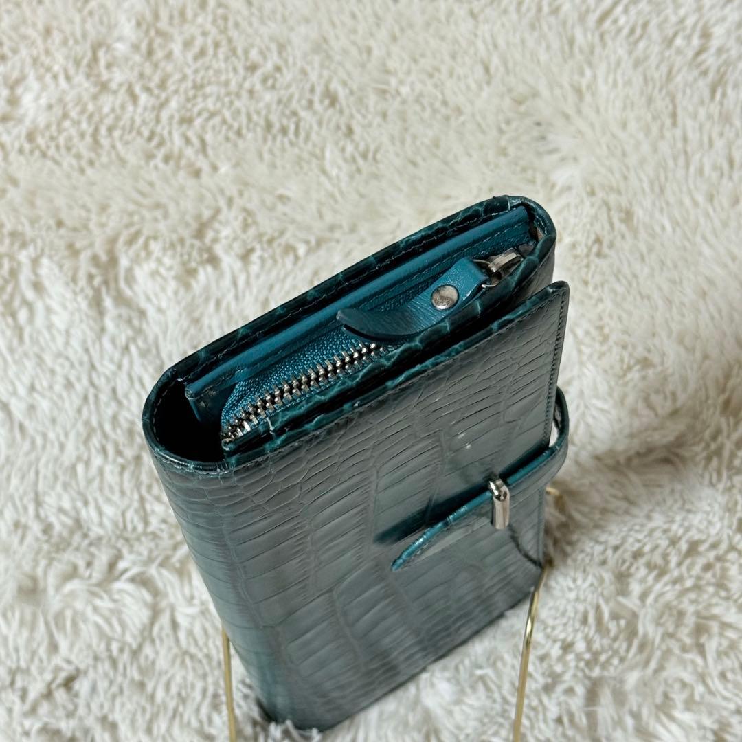⭐️新品未使用⭐️　Epoi　エポイ　クロコ型押し　長財布　ベルトストラップ