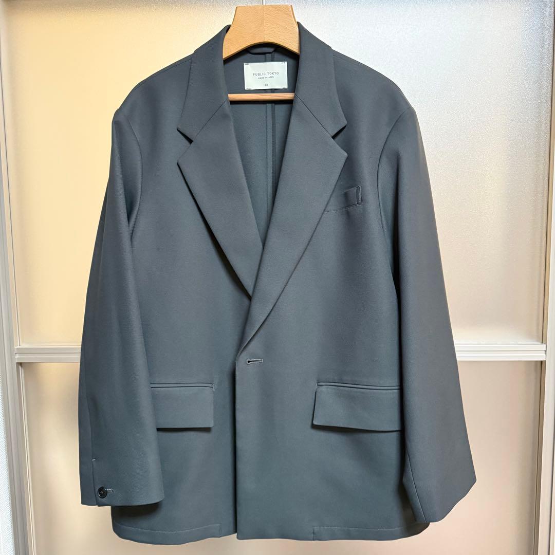 PUBLIC TOKYO GRツイル オーバージャケット S ダークグレー