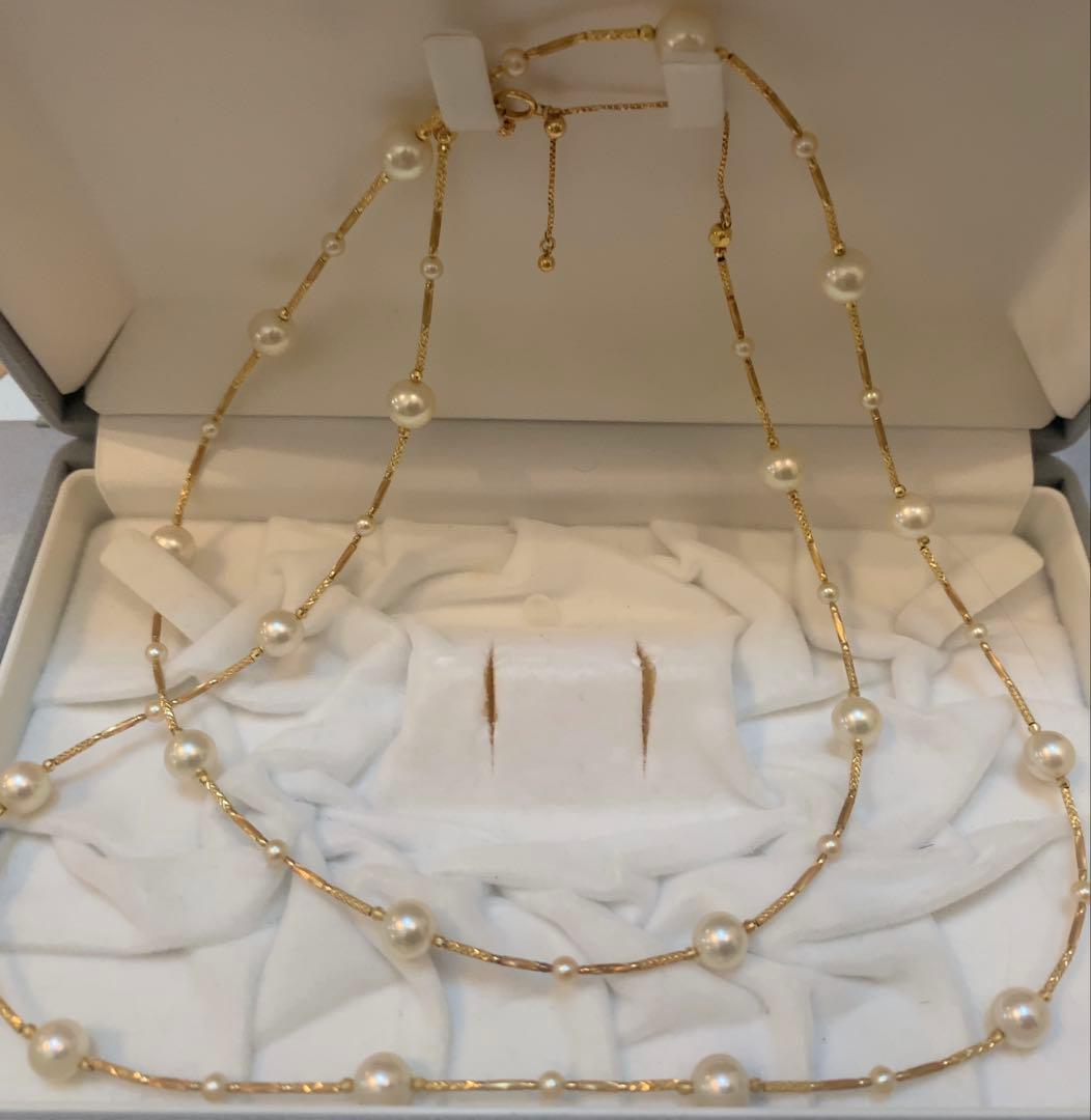 パールk18ステーションネックレス