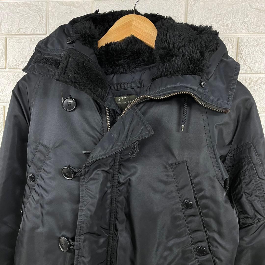 green (現HYKE)×ALPHA別注　フライトジャケットN-3B 黒　S