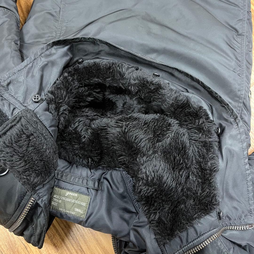 green (現HYKE)×ALPHA別注　フライトジャケットN-3B 黒　S