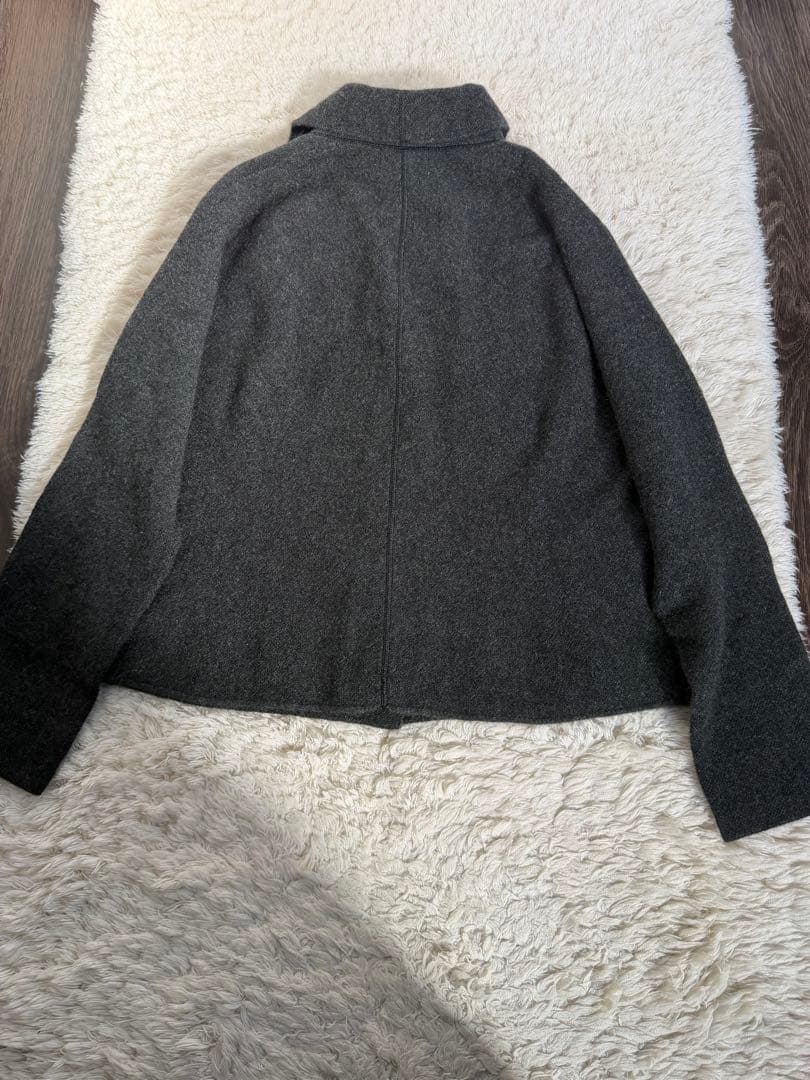 日本製 ルーエンローズ (カシミヤ１００％) 上質 ニットジャケット グレー