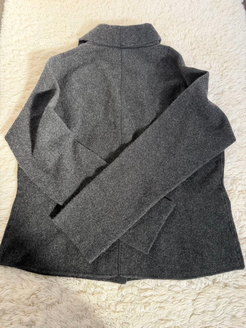 日本製 ルーエンローズ (カシミヤ１００％) 上質 ニットジャケット グレー