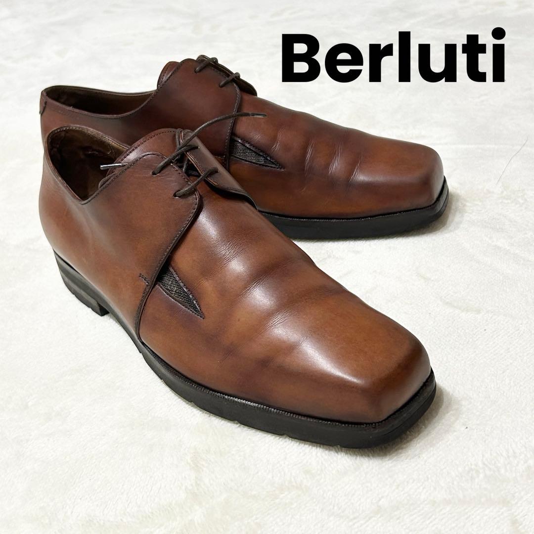 美品 Berluti ベルルッティ 革靴 ブラウン ビジネスシューズ レザー