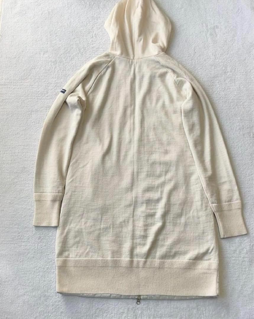 美品　マスターバニー　中綿　ワンピース　コート　ニット　白　 蓄熱裏地　フード