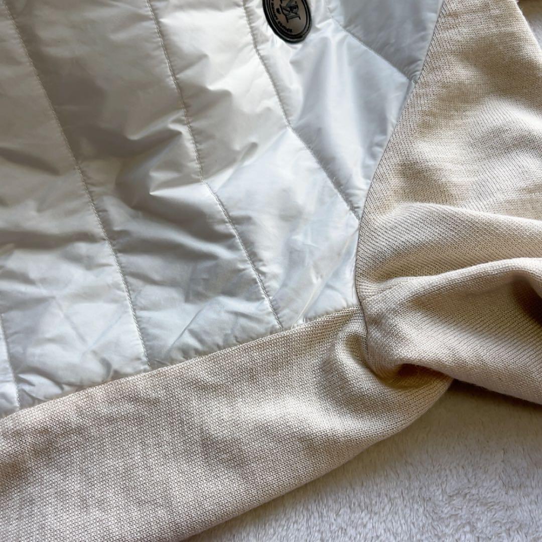 美品　マスターバニー　中綿　ワンピース　コート　ニット　白　 蓄熱裏地　フード