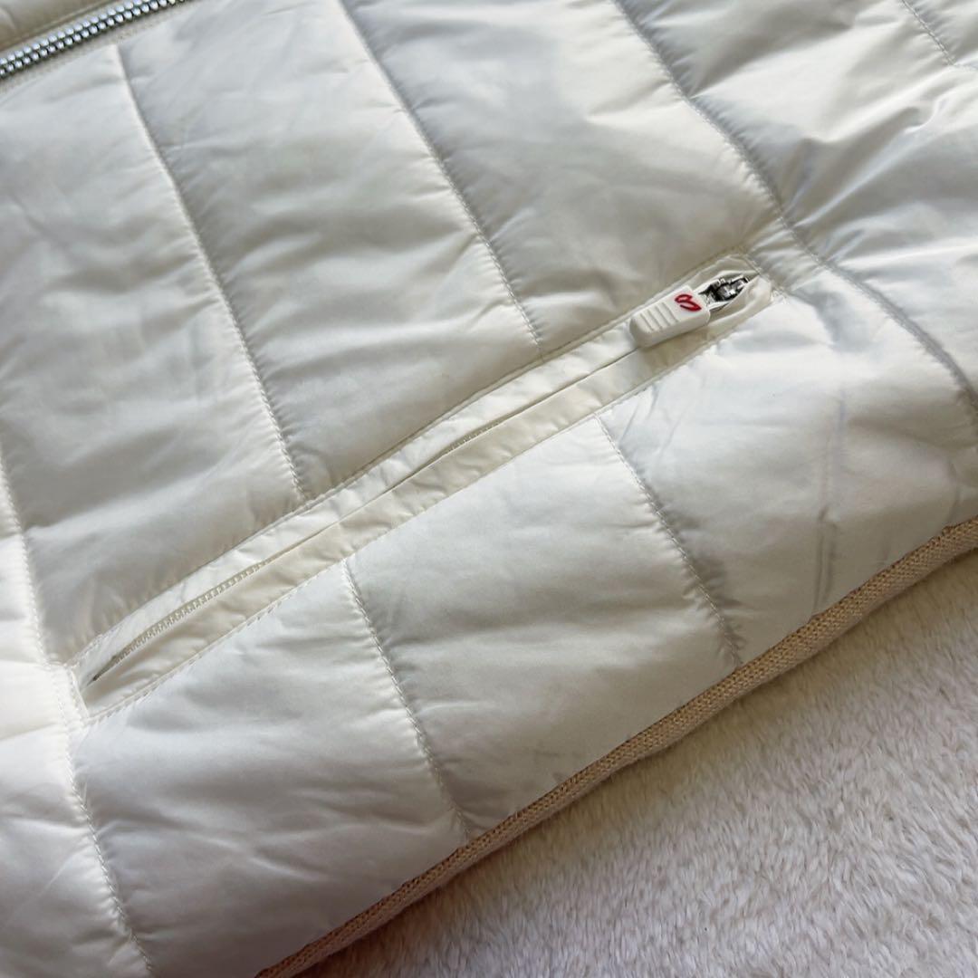 美品　マスターバニー　中綿　ワンピース　コート　ニット　白　 蓄熱裏地　フード