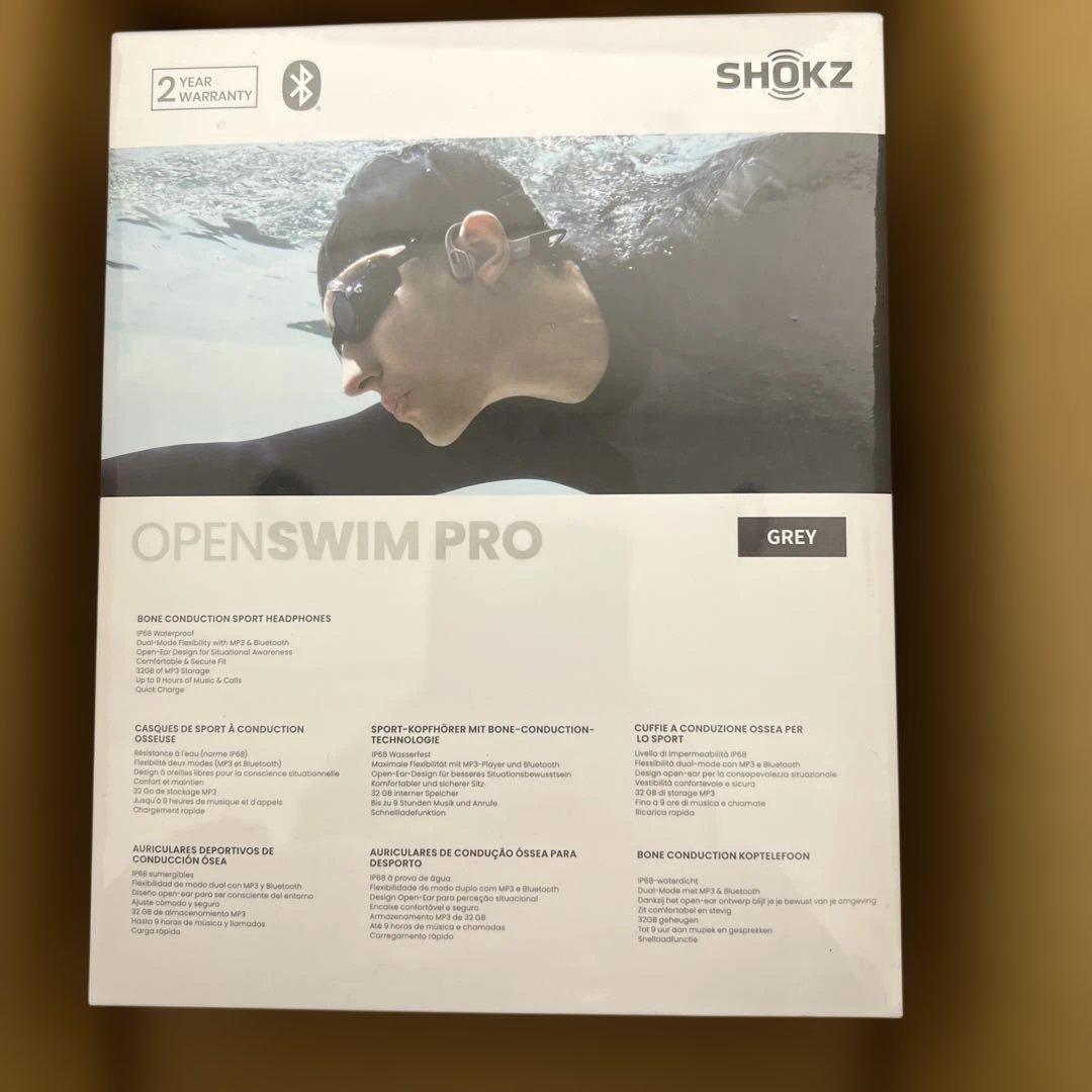 583 未開封　Shokz OpenSwim Pro骨伝導イヤホン 水泳用グレー