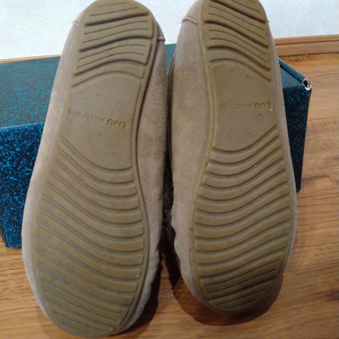 エミュ　ブラウンモカシン スエードとファー素材